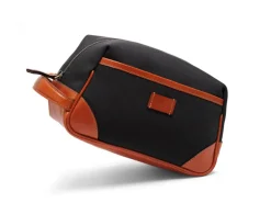 BOSCA 1911 MARINA BIGGIE SHAVE KIT - BLACK