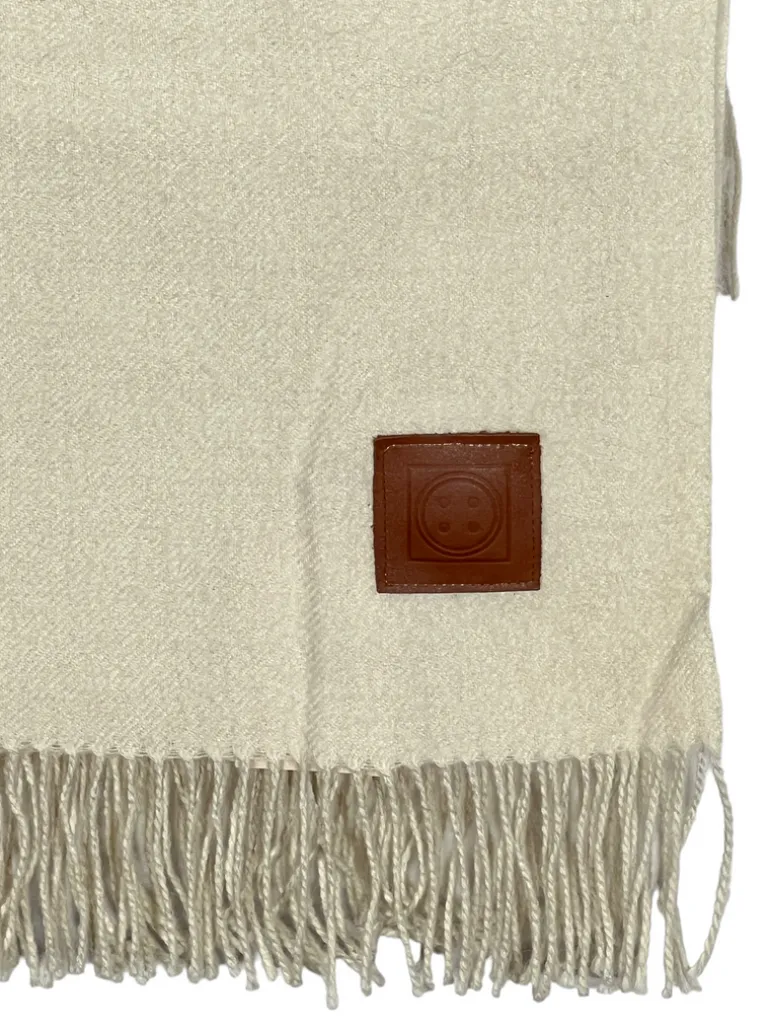 BUTTON DOWN ALPACA THROW - YELLOW & WHITE