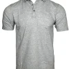 BUTTON DOWN MEN'S TECH POLO - LIGHT GREY HEATHER