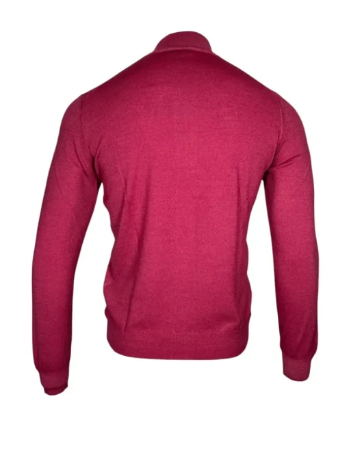 BUTTON DOWN VINTAGE 1/4 ZIP SWEATER - RASPBERRY