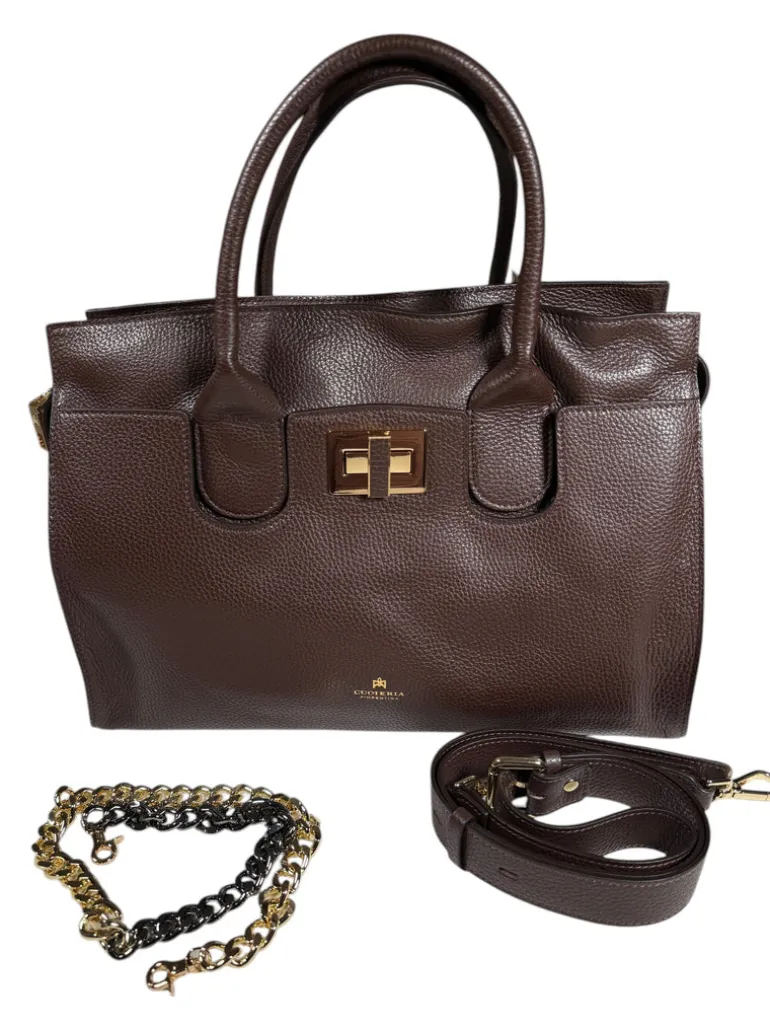 CUOIERIA FIORENTINA BELLA SOFT LARGE TOTE - CIOCCOLATO