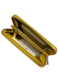 CUOIERIA FIORENTINA SMALL ZIP AROUND WALLET - ACID GREEN
