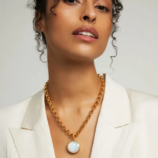 DEAN DAVIDSON SIGNATURE GOLD COLLAR NECKLACE - LABRADORITE