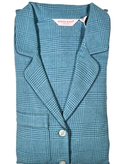 DEREK ROSE KELBURN 34 WOMEN'S PAJAMA SET - BLUE
