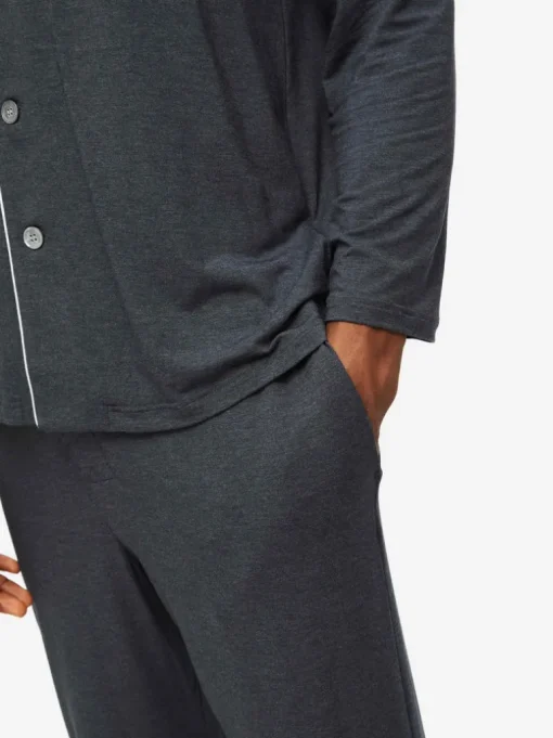 DEREK ROSE MARLOWE 1 MEN'S PAJAMA SET - ANTHRACITE
