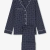 DEREK ROSE PLAZA WOMEN'S PAJAMA SET - NAVY