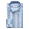 EMANUEL BERG COTTON/LINEN CASUAL MEN'S SHIRT - LIGHT BLUE STRIPE