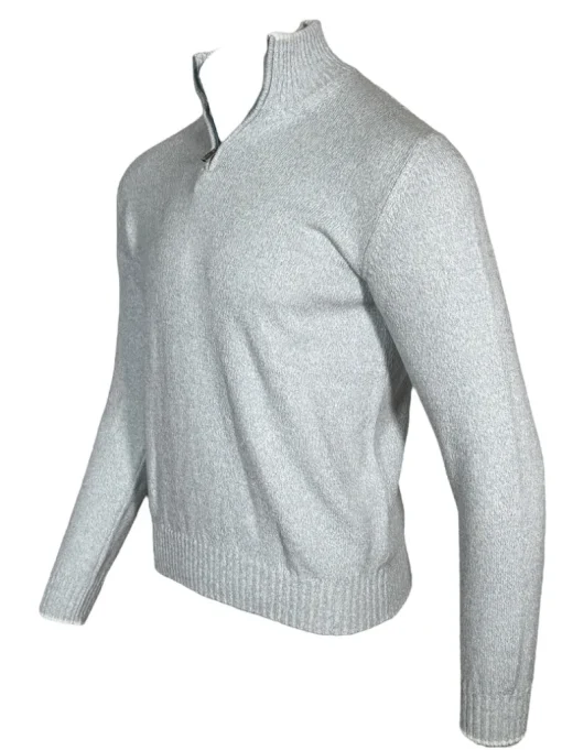 FEDELI BICOLOR 1/4 ZIP SWEATER - BLUE