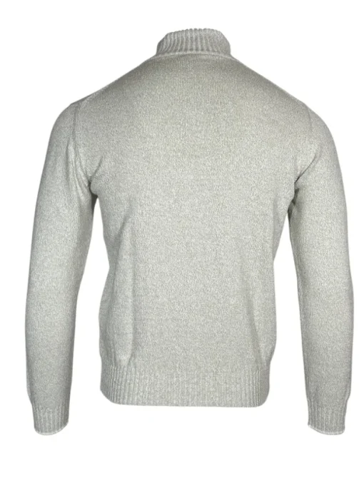 FEDELI BICOLOR 1/4 ZIP SWEATER - GREEN