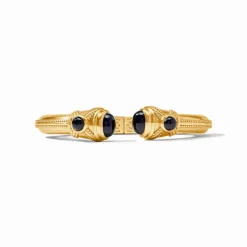 JULIE VOS CABOCHON DEMI CUFF - OBSIDIAN BLACK