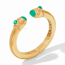 JULIE VOS CABOCHON DEMI CUFF - IRIDESCENT LONDON BLUE