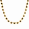 JULIE VOS TUDOR TENNIS NECKLACE - OBSIDIAN BLACK