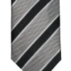JZ RICHARDS FORMAL SILK TIE - LIGHT GREY/BLACK DIAGONAL STRIPE
