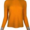 KINROSS CONTRAST TRIM RIB CREW SWEATER - ORANGINA