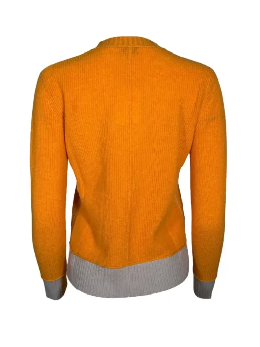 KINROSS CONTRAST TRIM RIB CREW SWEATER - ORANGINA