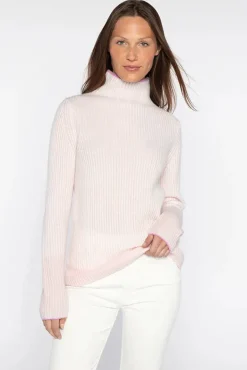 KINROSS PLATED RIB FUNNEL SWEATER - SHELL