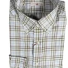 LUCIANO BARBERA SPORT SHIRT - GREEN/BLUE CHECK