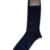 MARCOLIANI PIMA COTTON ANCHOR CALF SOCK - NAVY/BLUE