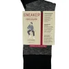 MARCOLIANI PIMA COTTON CONTRAST SOLE CALF SOCK - FLANNEL GREY