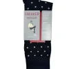 MARCOLIANI PIMA COTTON POLKA DOT SNEAKER SOCK - NAVY