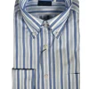 PAUL & SHARK MEN'S SHIRT - BLUE/LIGHT BLUE STRIPE