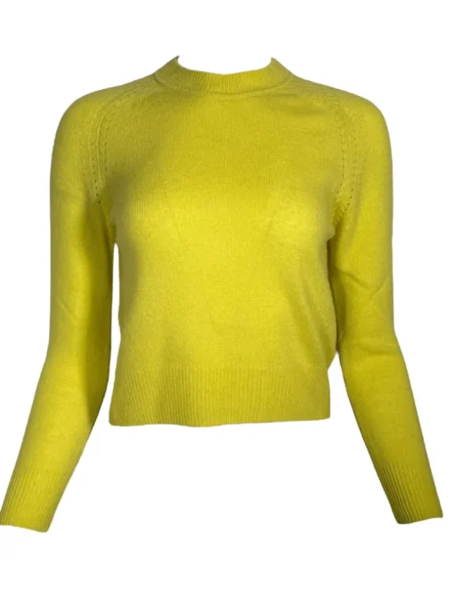 PUROTATTO CASHMERE CREW SWEATER - ACID YELLOW