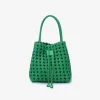REMI/REID PERRIE BUCKET MINI WOVEN SQUARE BAG - LIME