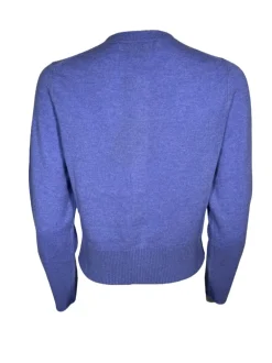 REPEAT CASHMERE FRAYED EDGE CARDIGAN - IRIS