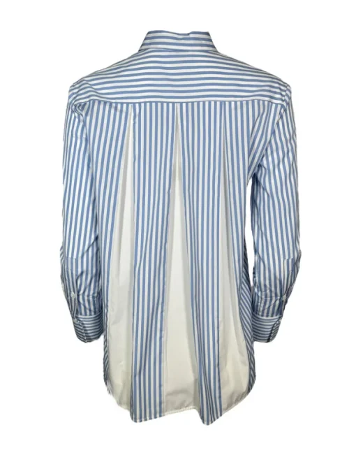 ROSSO 35 BACK PLEATED STRIPED SHIRT - LIGHT BLUE