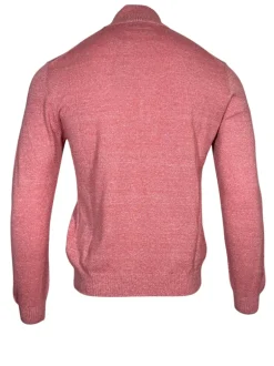 SETTEFILI CASHMERE 1/4 ZIP SWEATER - RED
