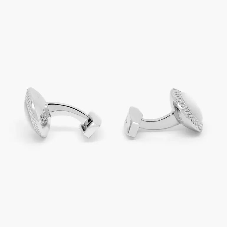 TATEOSSIAN CUFF LINKS - WHITE MOTHER OF PEARL BULLSEYE