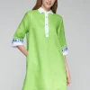 VILAGALLO LINEN DRESS - BRIGHT GREEN