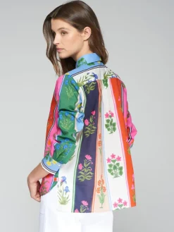 VILAGALLO VOILE STRIPES SHIRT - RED/BLUE