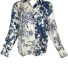 VLT'S BY VALENTINA'S FLORAL BLOUSE - BLUE/WHITE