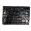 W.KLEINBERG ALLIGATOR FLAT CARD CASE - BLACK