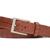 W.KLEINGBERG MATTE AMERICAN ALLIGATOR BELT - COGNAC
